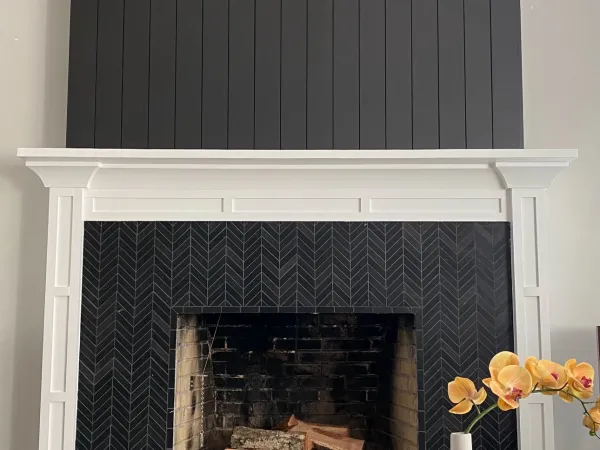 Shiplap Fireplace Feature