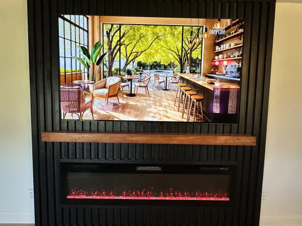 Slat Wall with Custom Mantle